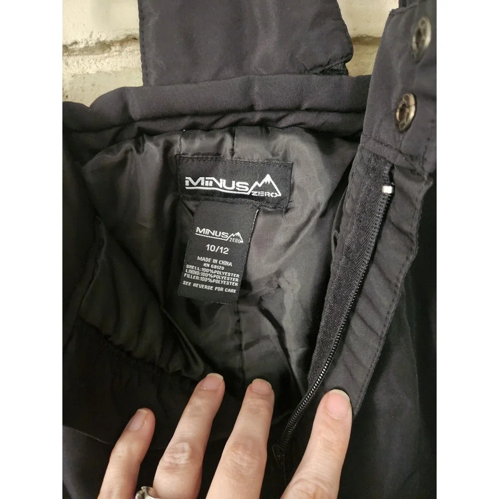 Minus Zero Kids Black Snow Pants Insulated Winter Bibs